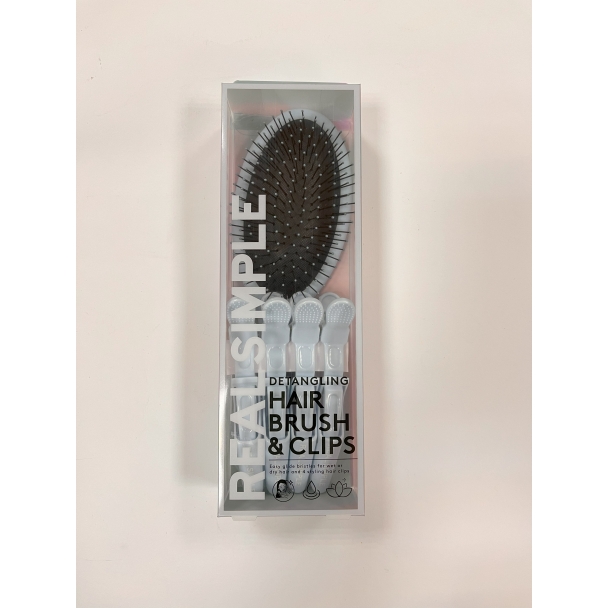 Набір браш для розчісування волосся та 4 зажими
