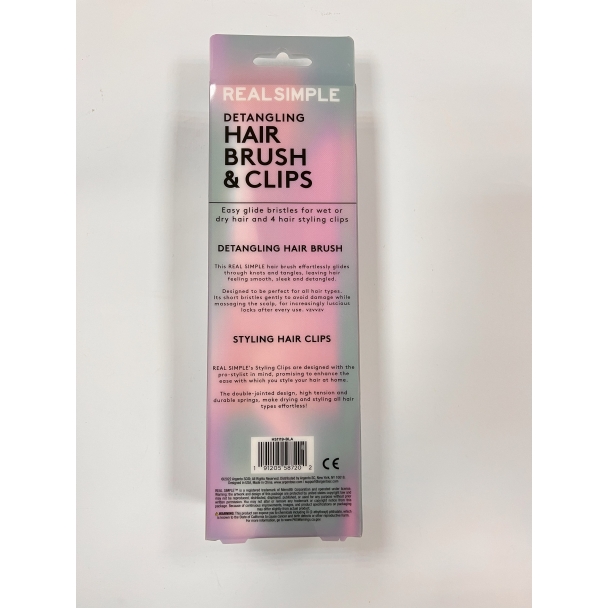 Набір браш для розчісування волосся та 4 зажими